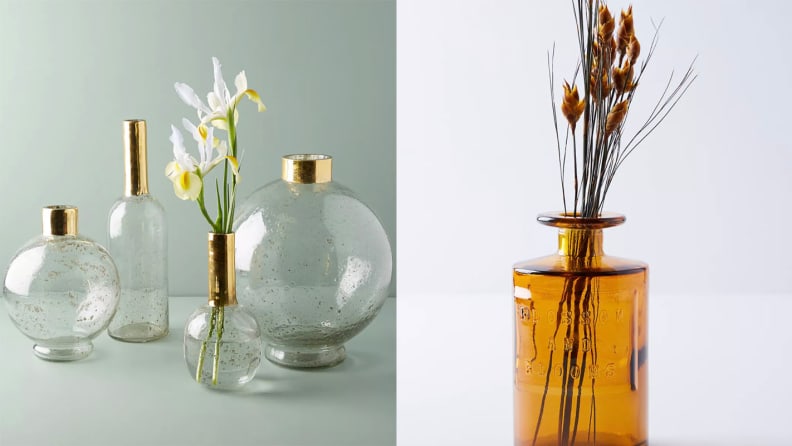 Two vases with flowers in them, among the best things to buy at Anthropologie.