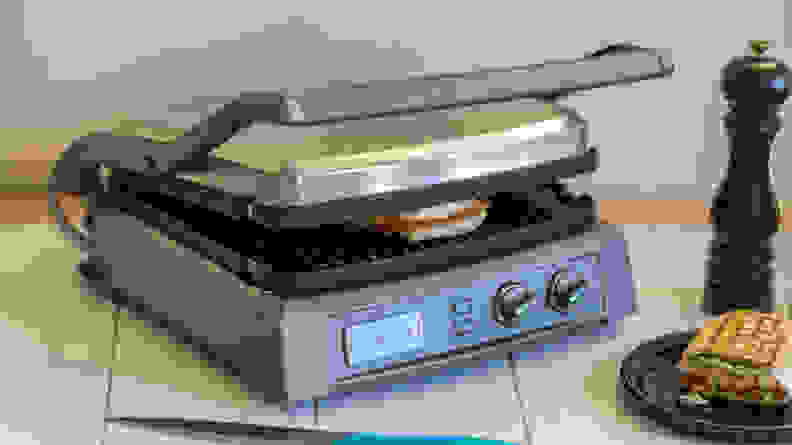 This Cuisinart indoor grill can be converted from contact to open grill.