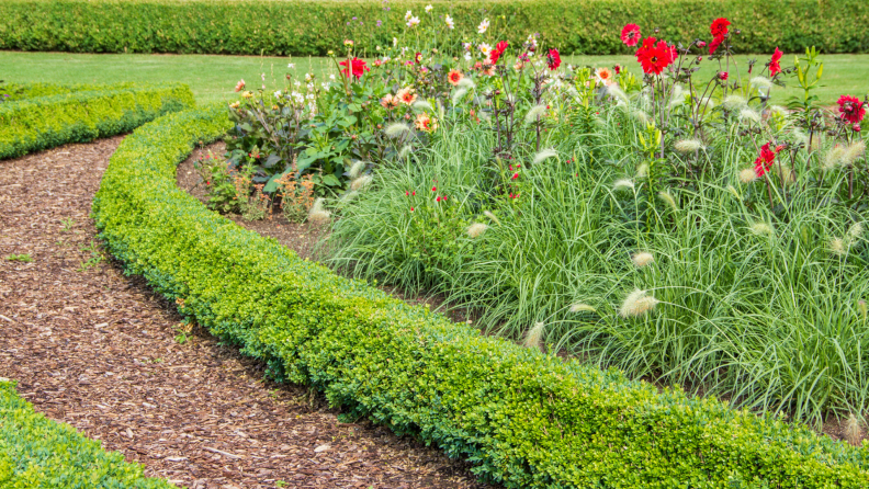 walkway ideas include mulch