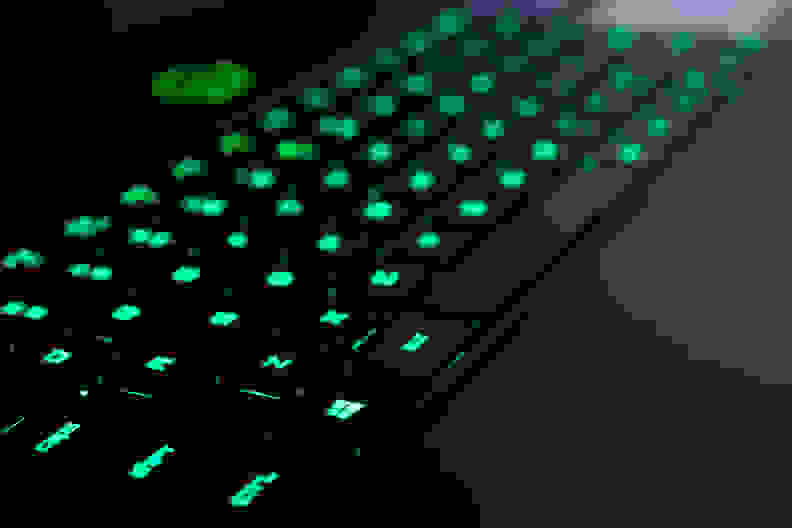 A photo of the Razer Blade Pro's backlighting.