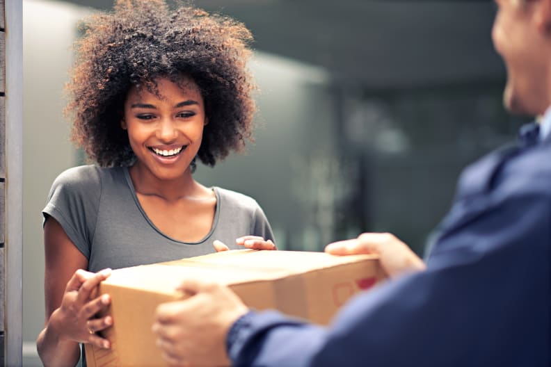 Receiving-package-at-work