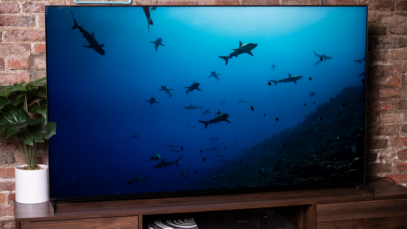 The Sony X95K displaying 4K content in a living room setting