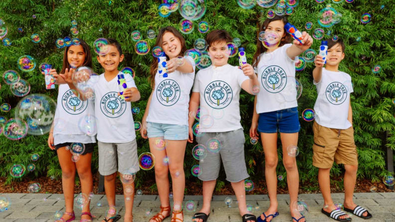Lots of kids and lots of bubbles