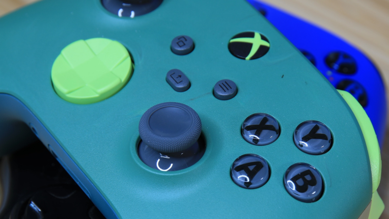 Close-up of the controller.