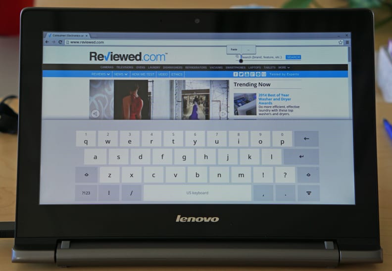 Flipping the keyboard into a stand gives you access to a digital keyboard.
