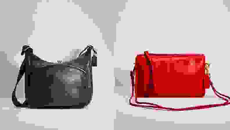 One black and one red vintage Coach bag, both have been restored to original conditions.