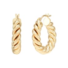 Product image of 14K Italian Yellow Gold Twisted Tube Hoop Earrings