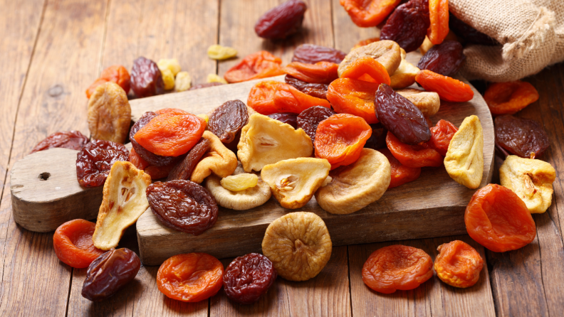 Dried fruits are a healthy snack option.