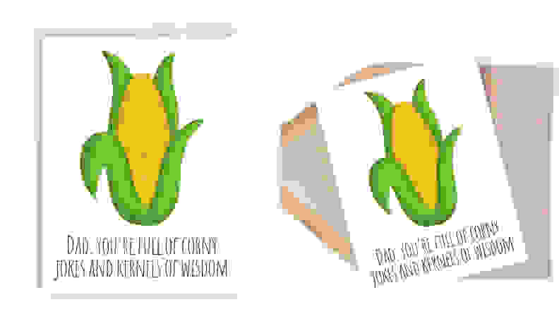 Card with corn on it