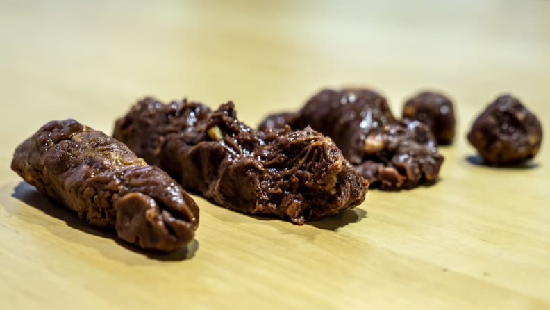 Examples of the fake excrement that we make in the lab