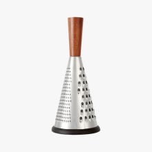 Product image of CB2 Acacia and Stainless Steel Cone Cheese Grater