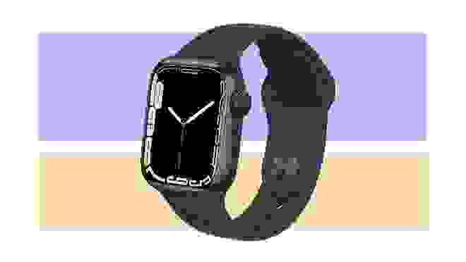 黑色表带的苹果手表