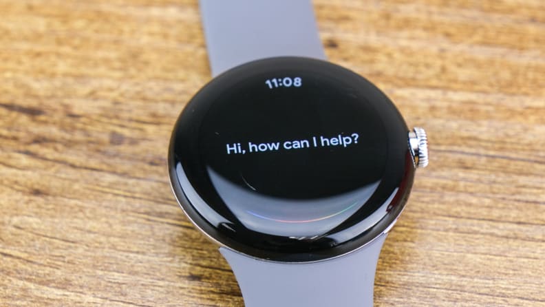 The Google Assistant interface on a Pixel Watch
