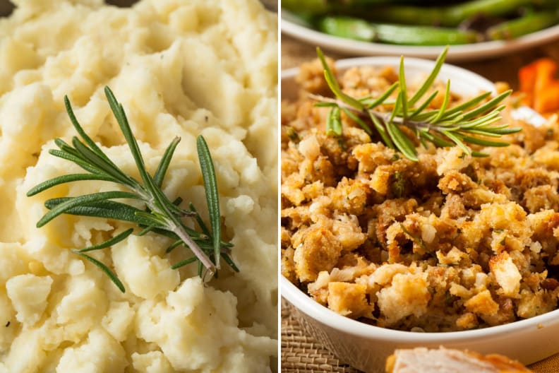 Mashed potatoes and stuffing