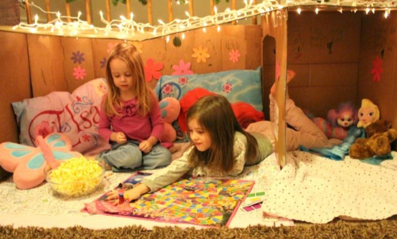 Add a string or two of twinkle lights to make forts nighttime-friendly.