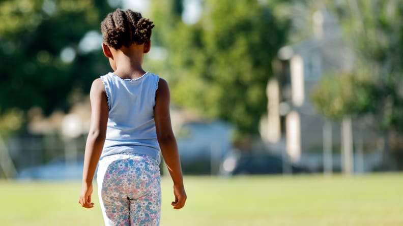 African American girl in park