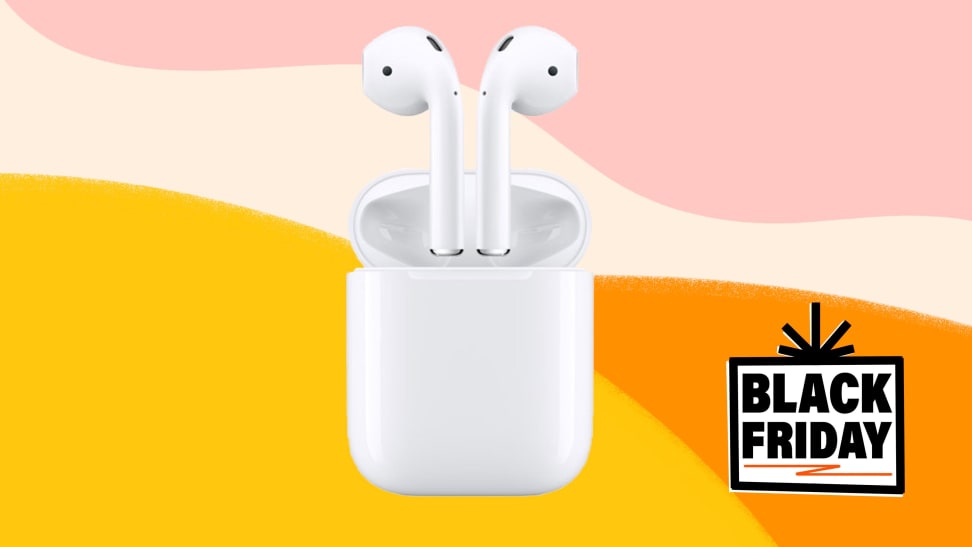 A pair of Apple AirPods.