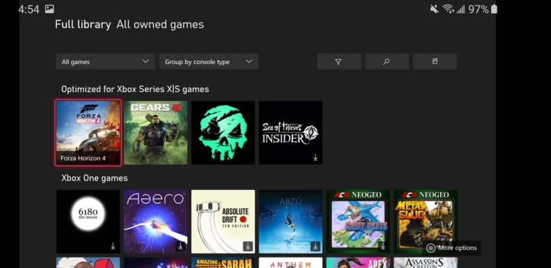 Xbox Series X menu