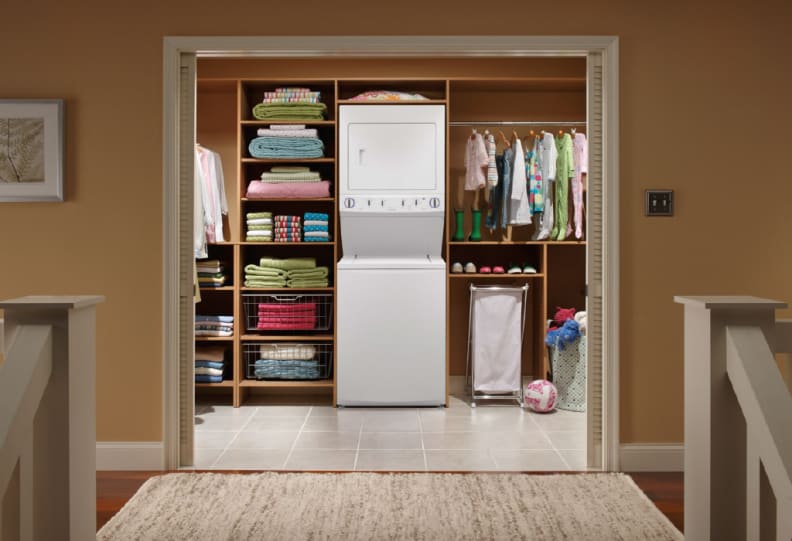 Frigidaire laundry center in closet