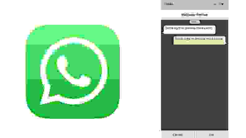 whatsapp icon and screenshot dark mode