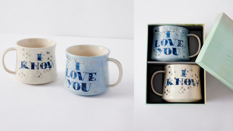 Best engagement gifts: Love mugs