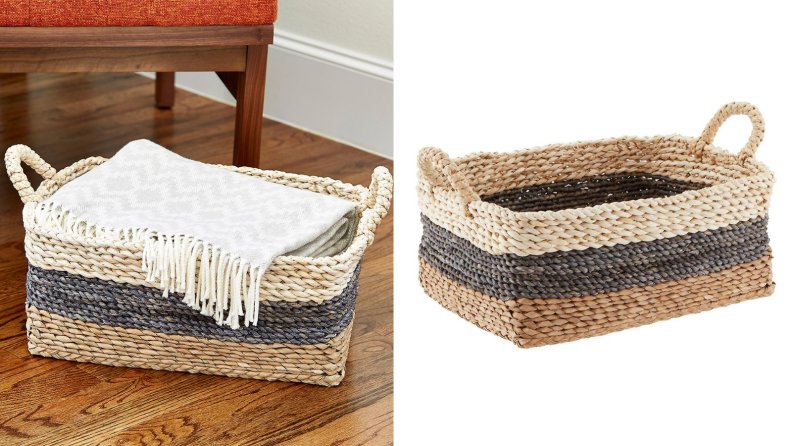 Pretty baskets like these are perfect for storing linens.