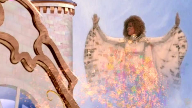 A still from "Cinderella' featuring Whitney Houston as the fairy godmother.