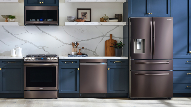Avoid overly trendy stainless steel tones that may go out of fashion fast. An exception to this rule is Samsung's rich Tuscan Stainless.