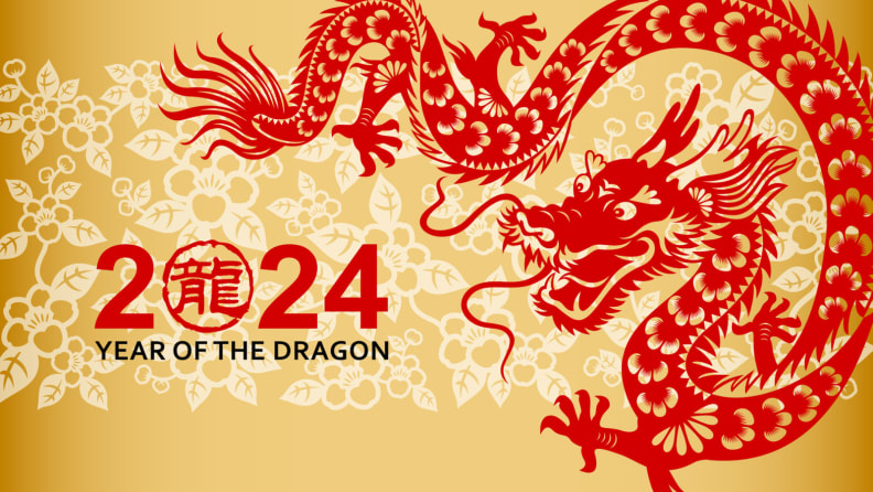 Illustrated image of a Chinese dragon with 
