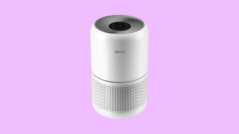 Product image of the Levoit Core 300 air purifier on a Reviewed background.
