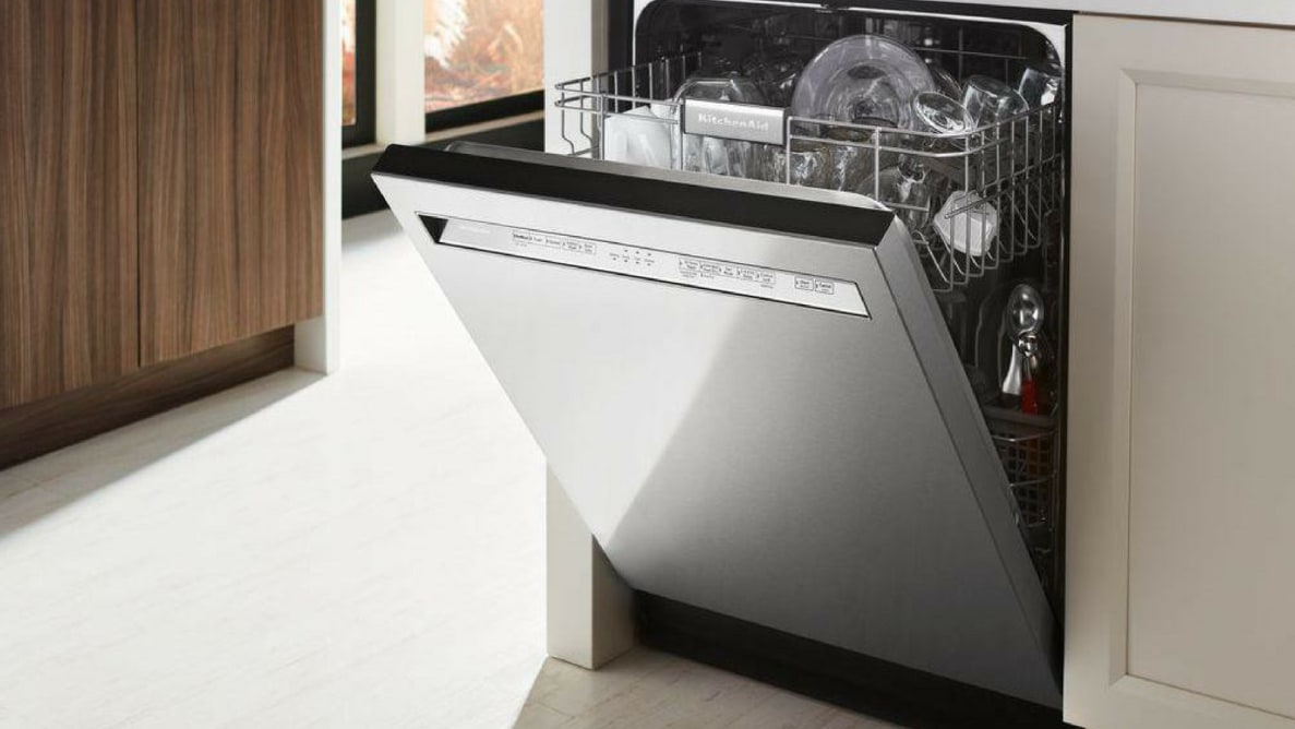 The KitchenAid KDFE104HPS dishwasher has a sleek contemporary look, and washes and dries well.