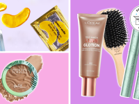 Amazon beauty deals, various beauty products on colorful backgrounds