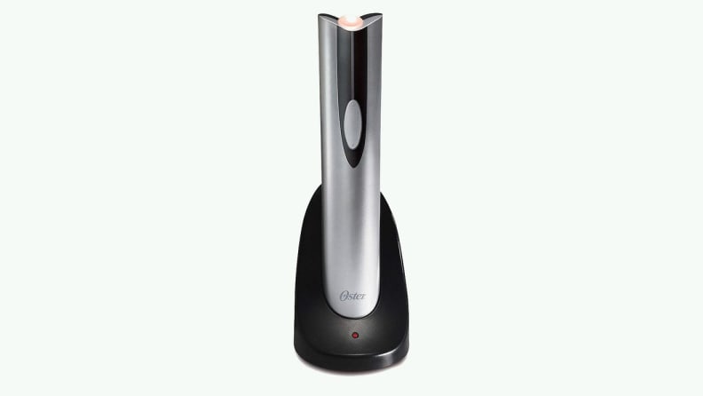 An Oster cordless electric wine opener