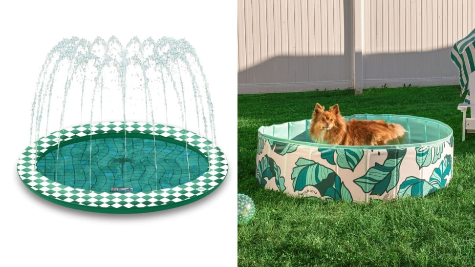 Left: Splash Pad; Right: Printed dog pool