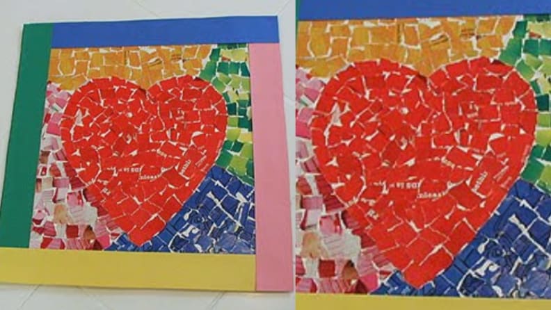 Two mosaic heart cards.