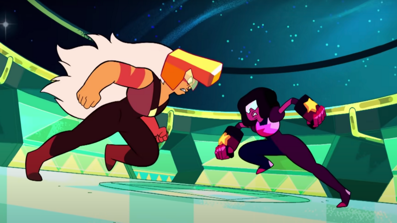 A still from the song "Stronger than You" from Steven Universe.