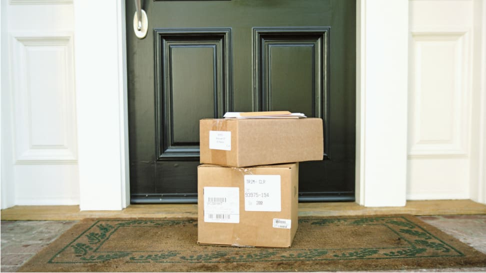 Packages on a front porch