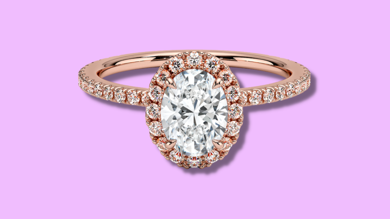 Diamond ring in rose gold setting