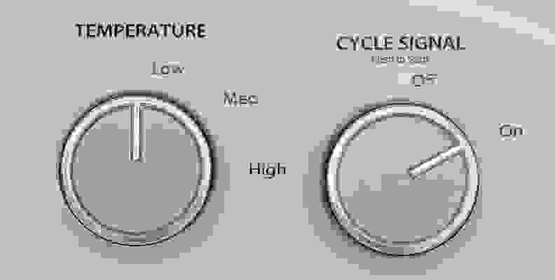 Three temperature settings are all the cycle customizability the Whirlpool WED4815EW offers.