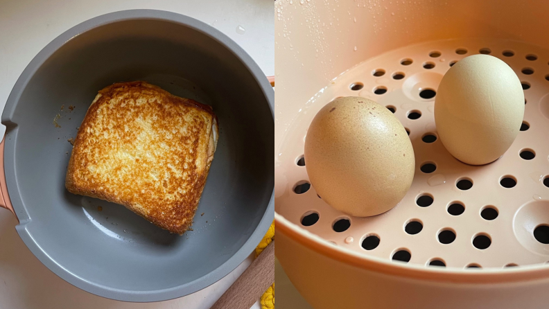 Grilled cheese and boiled eggs