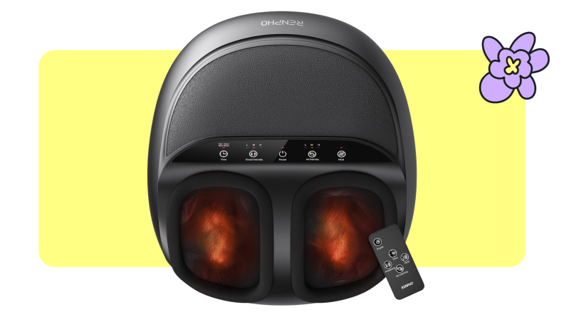 black Renpho Foot Massager with remote