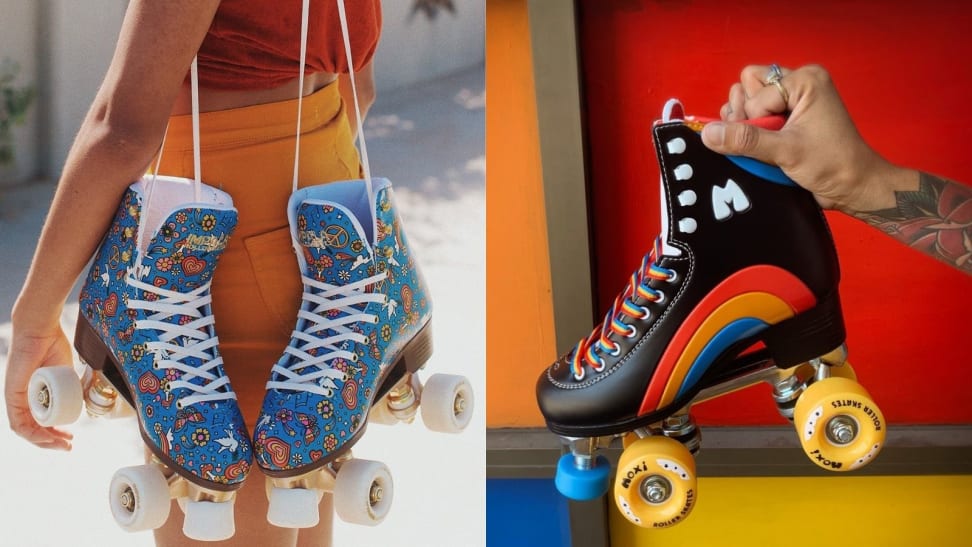 Left: Impala Blue Skates; Right: Moxi Rainbow Skates