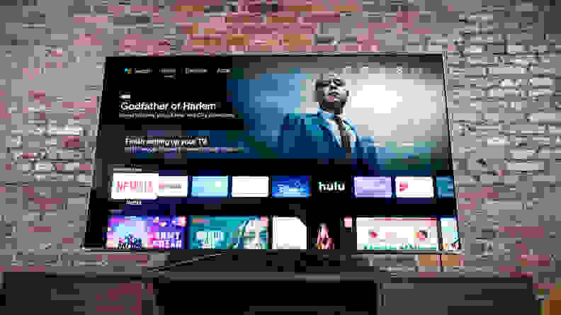 The Hisense U8G displaying its Android TV smart platform