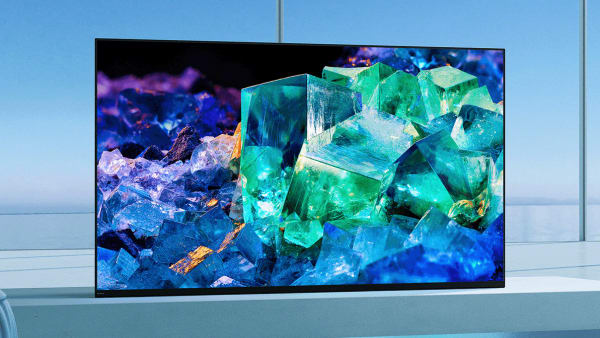 The 65-inch Sony A95K QD-OLED TV displaying 4K content