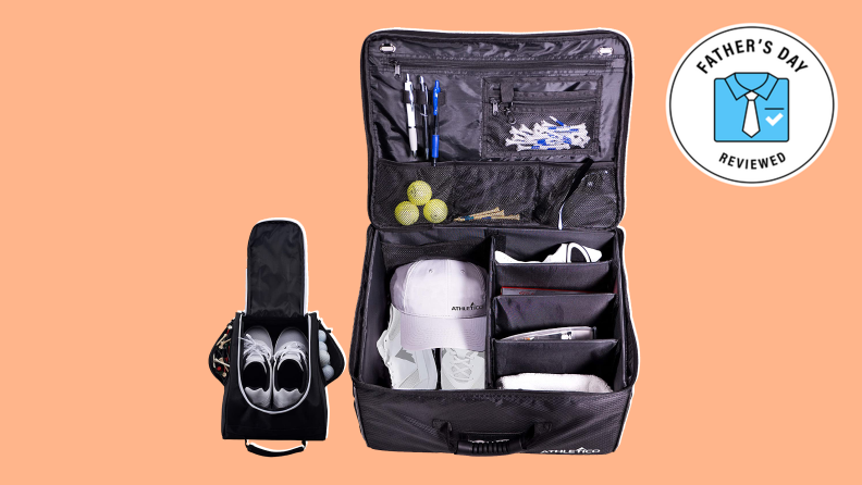 Best Father's Day gifts for dads who golf: Athletico Golf Trunk Organizer and shoe bag