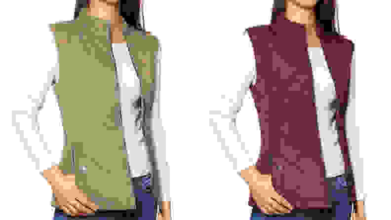 This quilted vest is a great transitional piece for autumn.