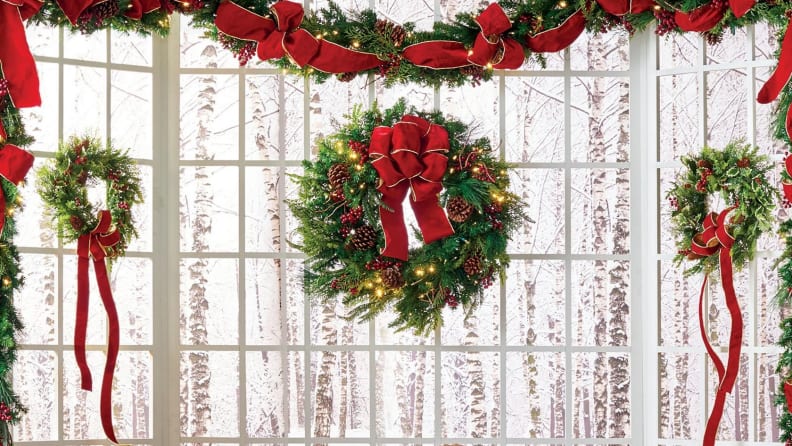 No holiday display is complete without a lush evergreen wreath!