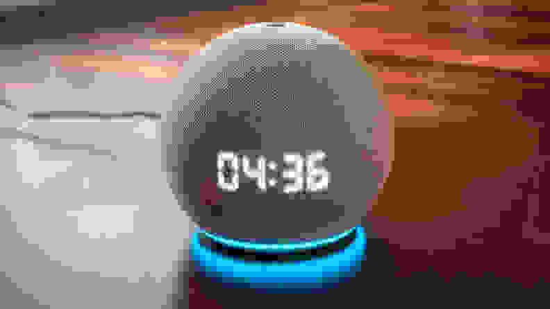 Echo Dot with Clock showing timer