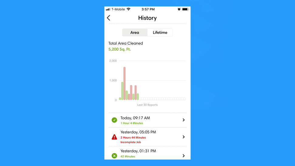 iRobot Roomba i7+ Cleaning History