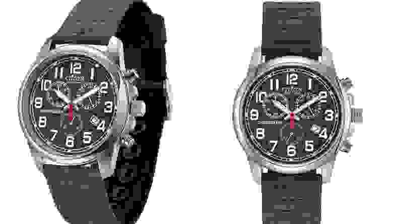 Stock image of Citizen Eco-Drive watch, The Chandler, with chronograph.